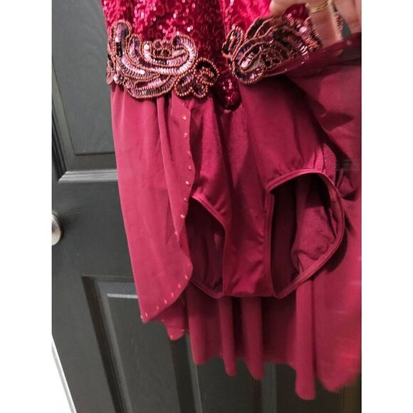 Weissman NWOT custom costume ruby red child large lyrical jazz contemporary - Picture 5 of 14